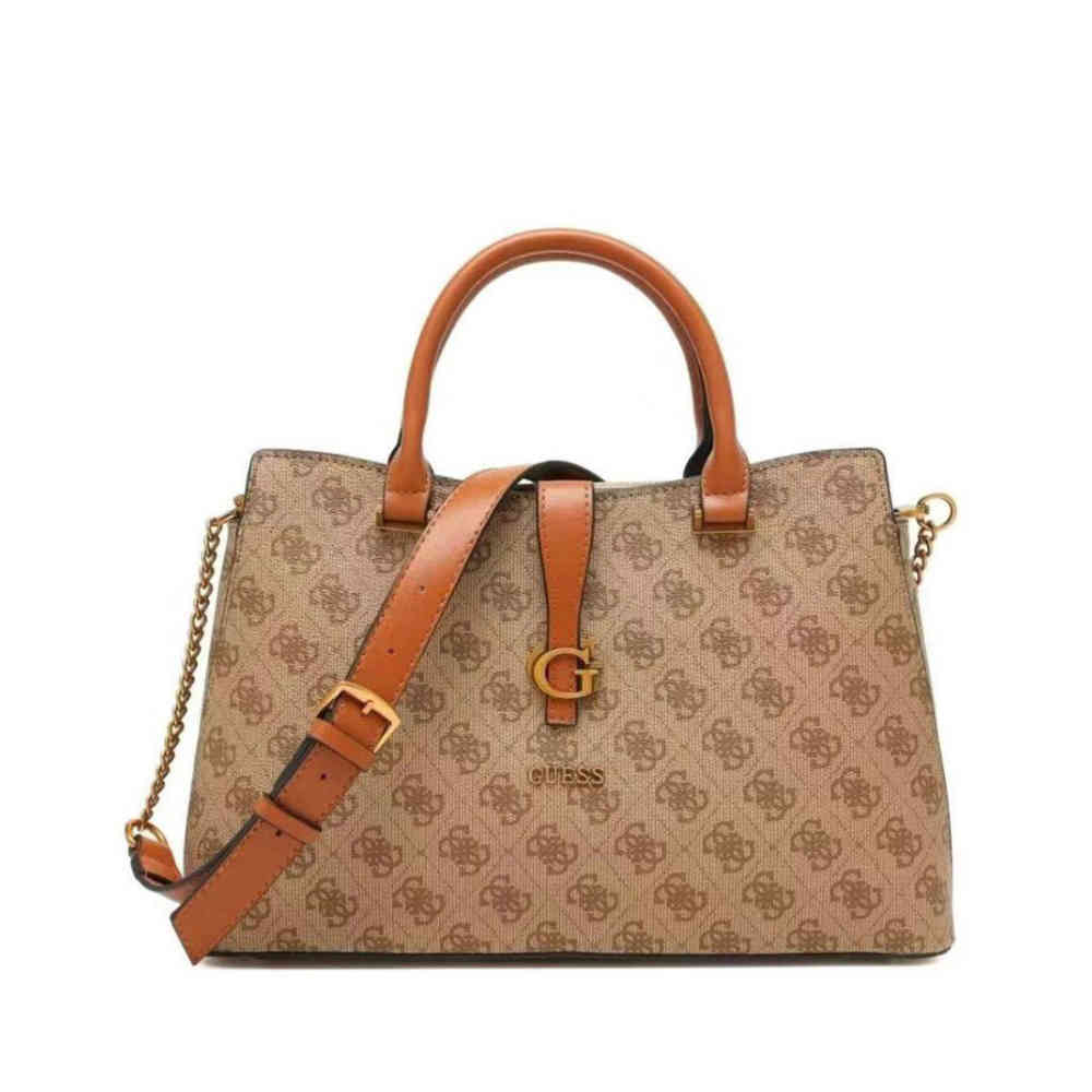 Brown Guess Noelle Charcoal Shoulder Bag