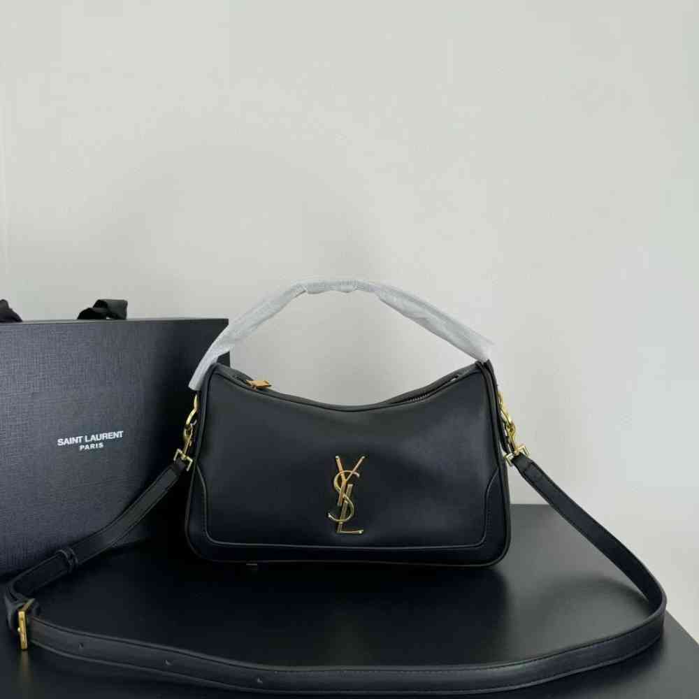 Black YSL Jamie Ponchon Brown gold bag