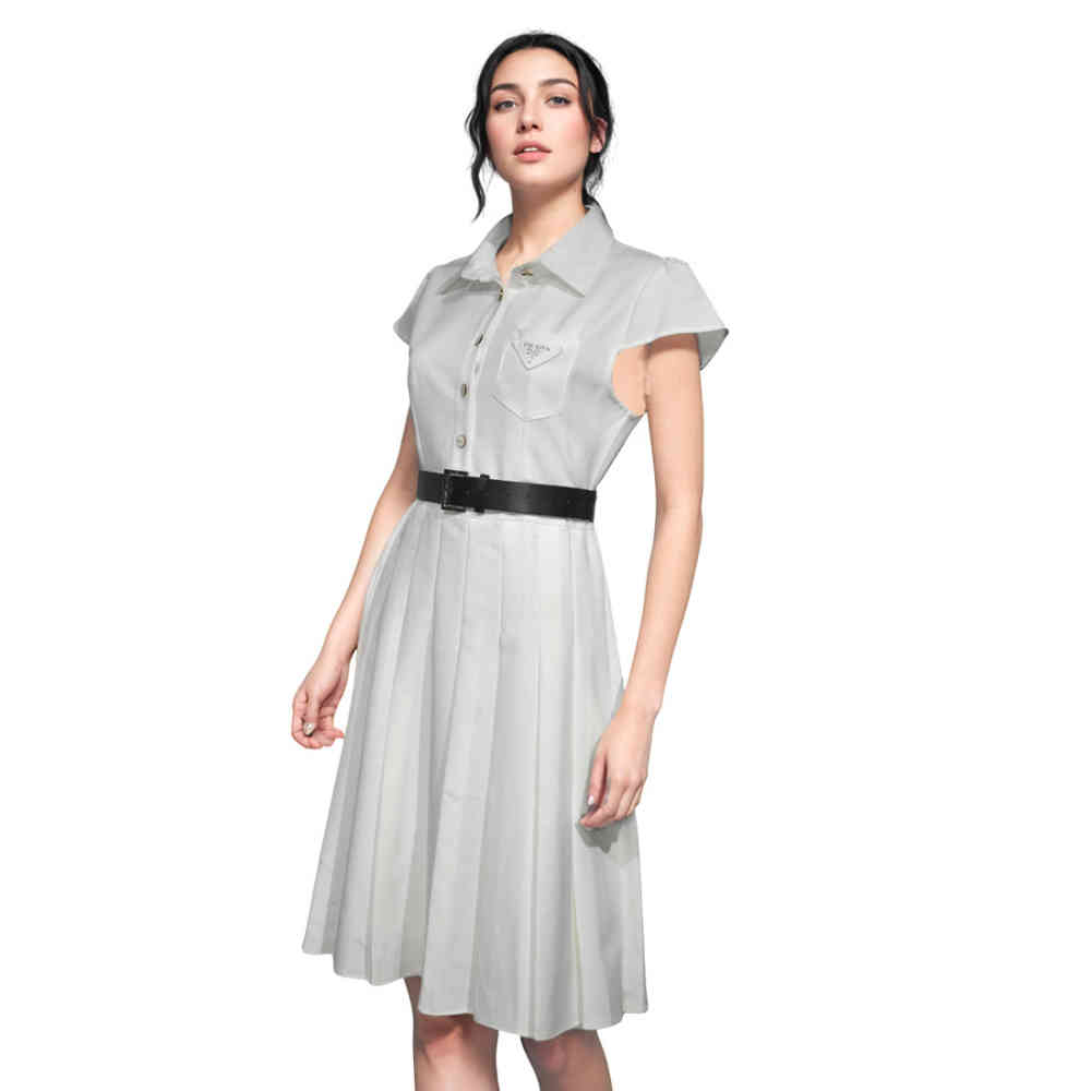 White Prada Black Premium Quality Dress