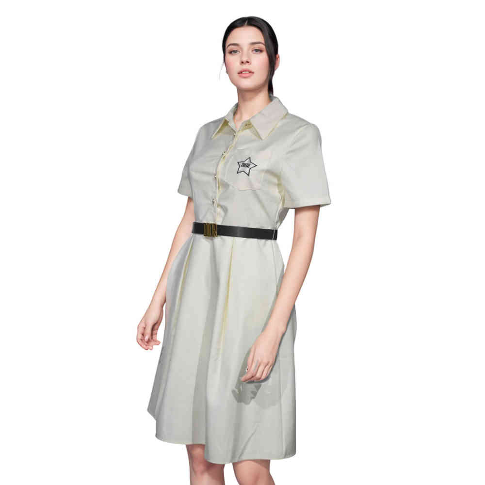 Cream Dior Black Premium Quality Dress