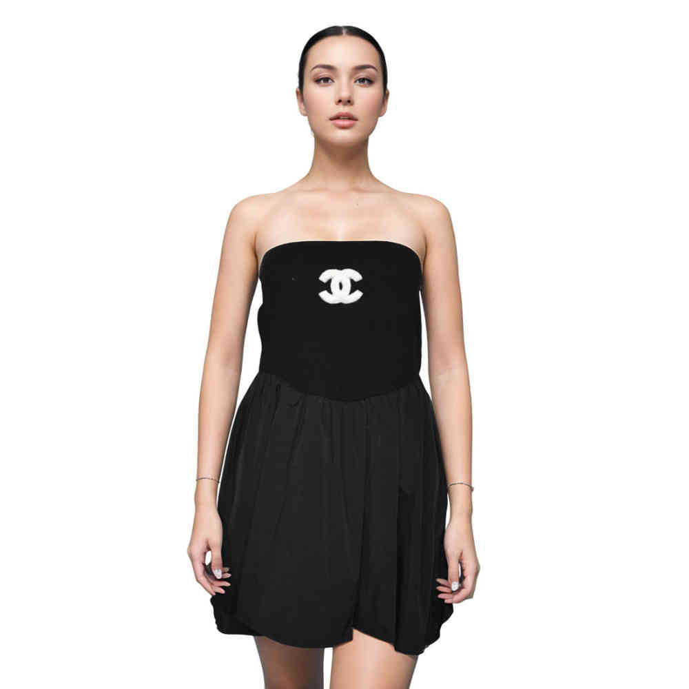 Chanel Black Premium Quality Party Wear Dress-1
