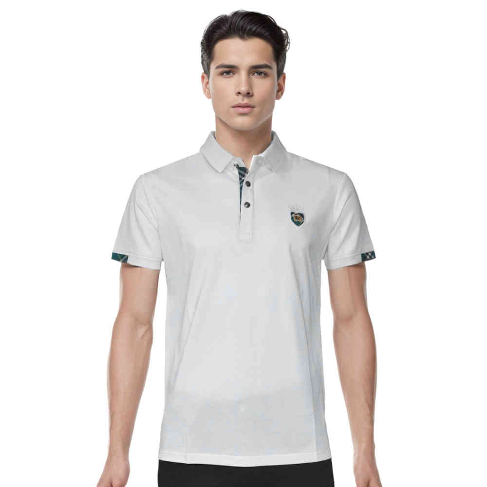 White Burberry Blue Premium Luxury Polo T-shirt