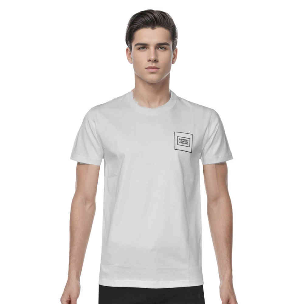 White Burberry Patch Purple Premium Quality T-shirt
