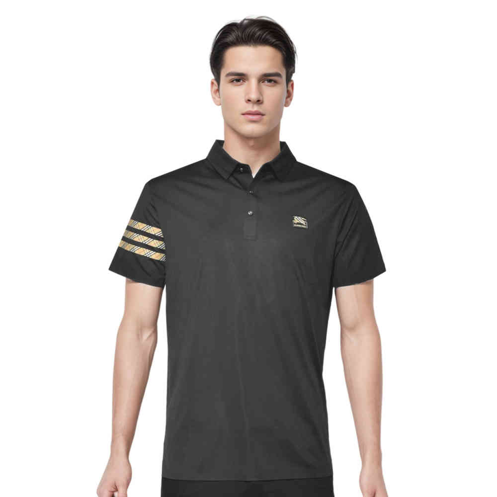 Black Burberry Grey Premium Quality Polo Tees