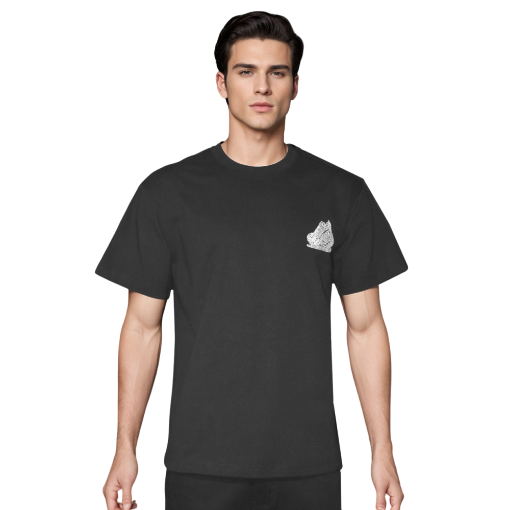 Black Balenciaga White Premium Quality T-shirt