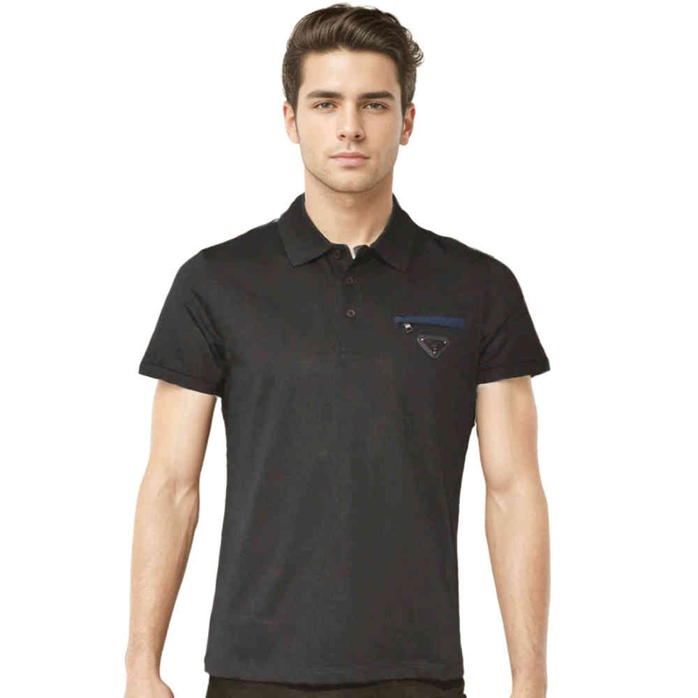 Black Prada Green Premium Stretch Cotton Polo T-shirt