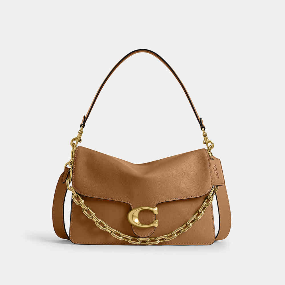 Brown Coach Runway Chain Tabby Shoulder Bag