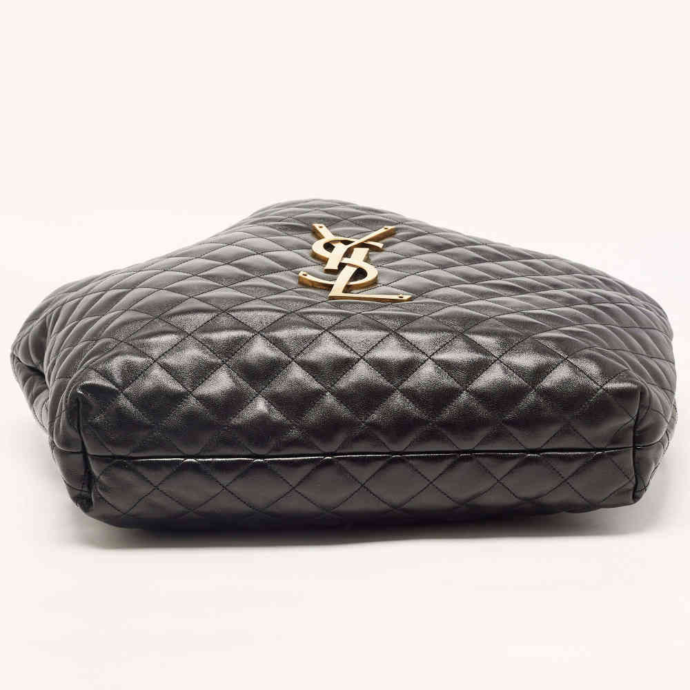 Saint Laurent Black Quilted Leather Maxi Icare Shopping Tote Bag-2