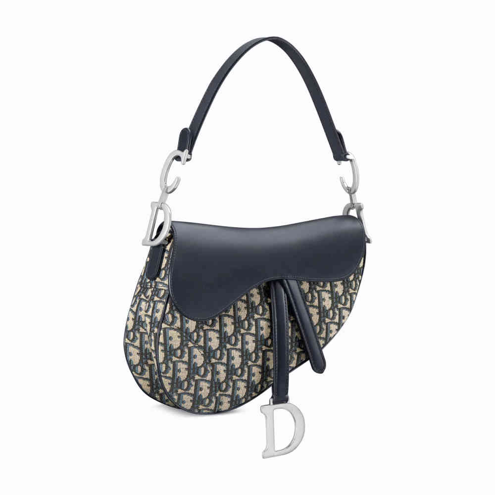 Christian Dior Black Oblique Canvas Mini Dior Shoulder Bag-1