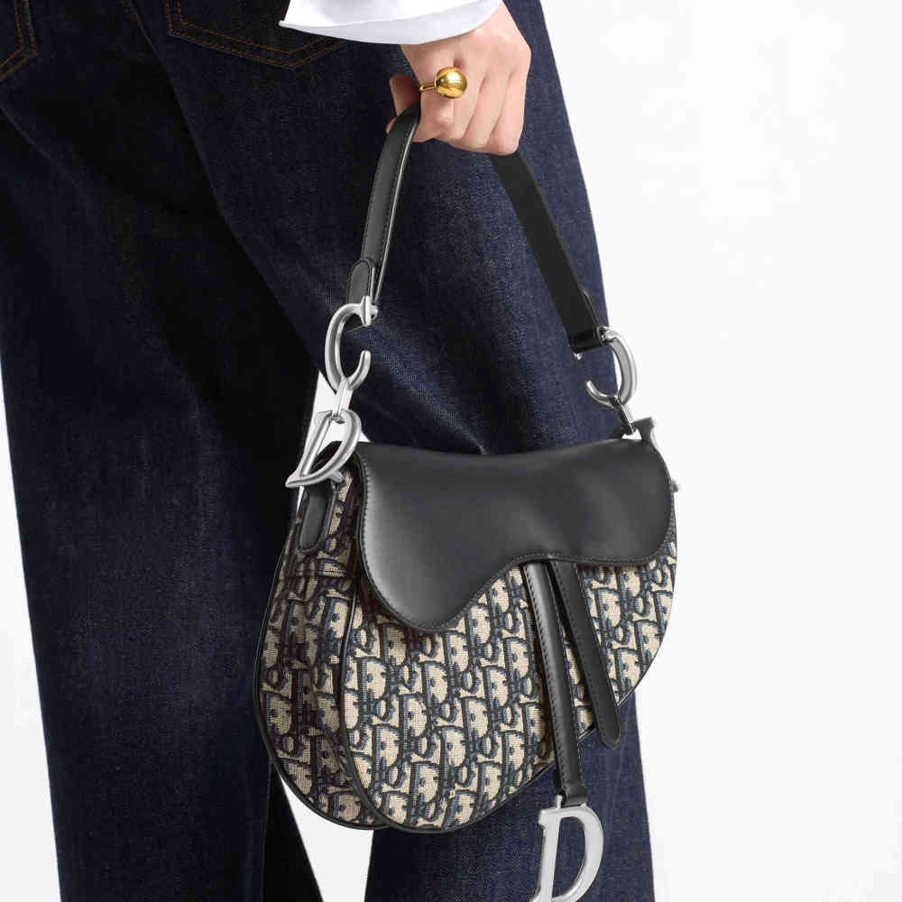 Christian Dior Black Oblique Canvas Mini Dior Shoulder Bag-7