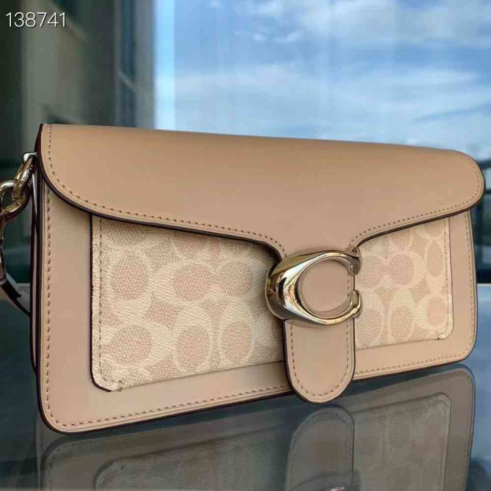 Beige Coach Tabby Black Shoulder Bag