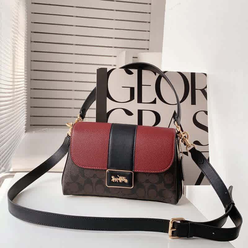 Coach Premium White & Red Sling Bag-thumb-0