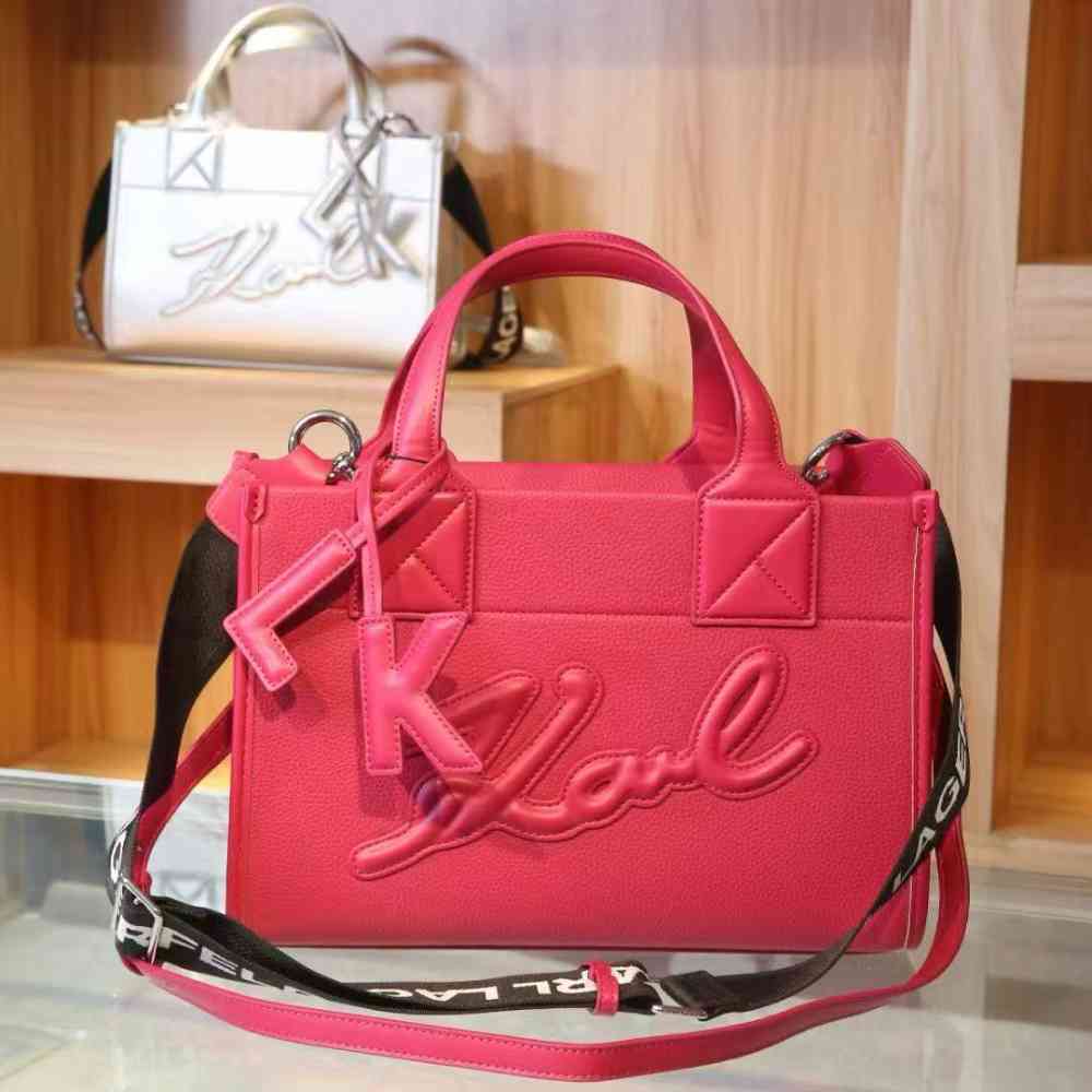 Pink Karl Lagerfeld K/Skuare Grainy Beige Small Tote bag