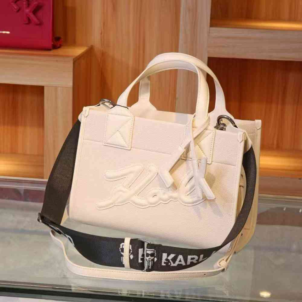 White Karl Lagerfeld K/Skuare Grainy Small Tote bag