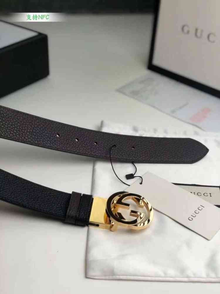 Black & Golden Gucci Black & Silver Elastic Band Crystal Embellished Buckle Belt