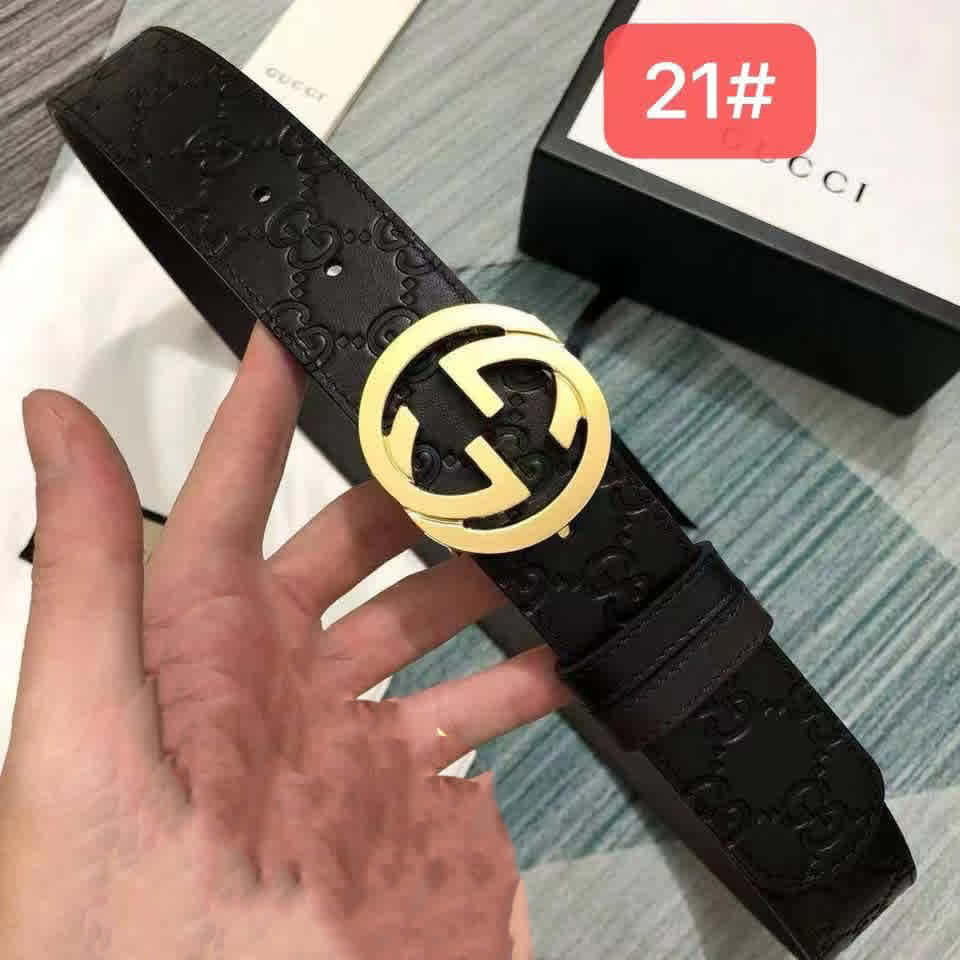 Black & Golden Gucci Black & Silver Elastic Band Crystal Embellished Buckle Belt