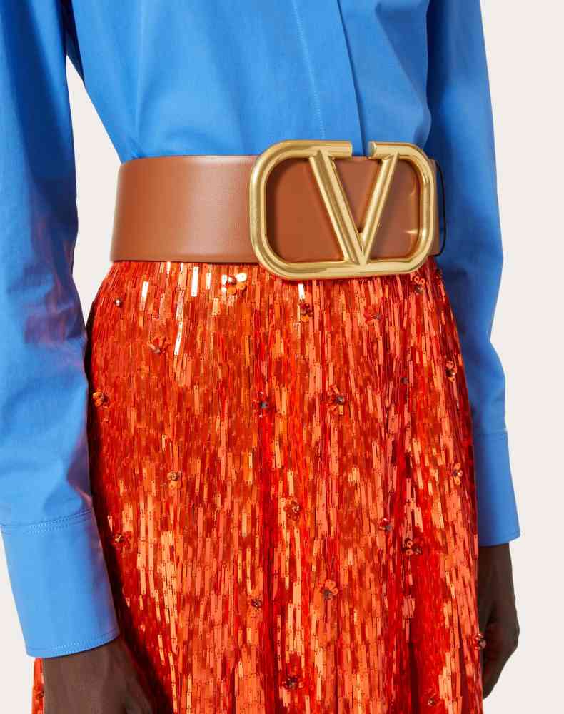 Valentino Brown & Golden Premium Quality Belt-2