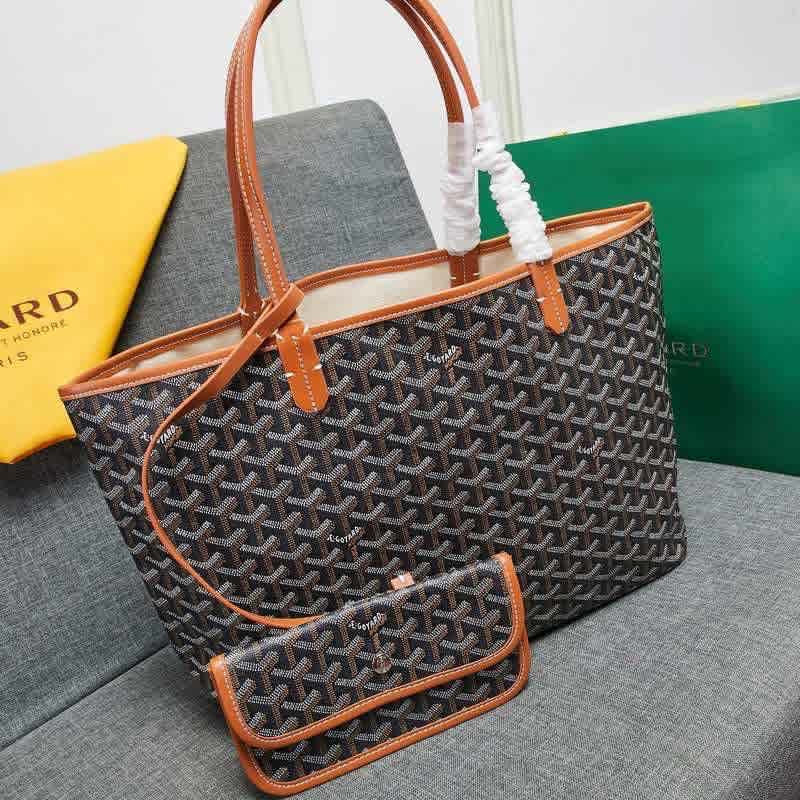 Brown Goyard Artois PM White Tote Bag