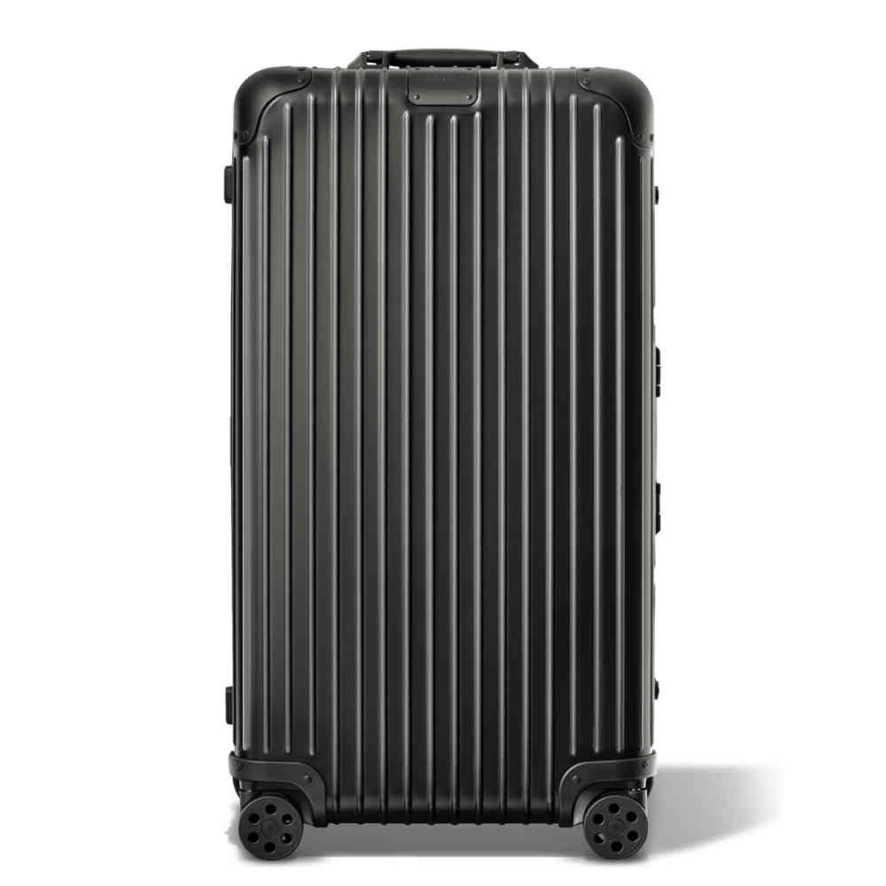 Black Rimowa Silver Premium Trunk Plus Trolley Bag
