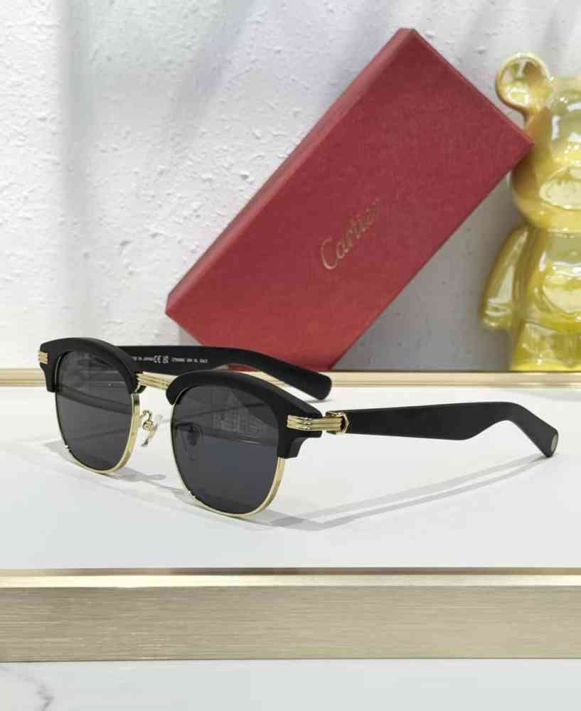 Golden/black Cartier Black Luxury Sunglasses