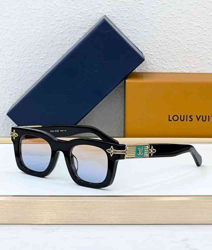 Black Louis Vuitton Black & Silver Luxury Sunglasses