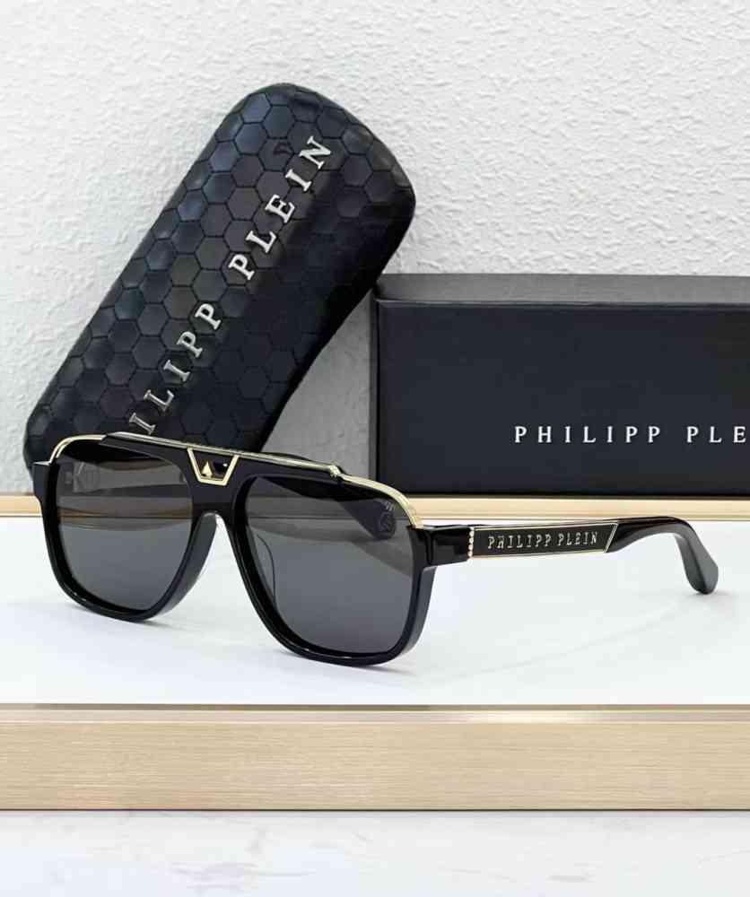 Grey Golden Philipp Plein Brown Luxury Sunglasses