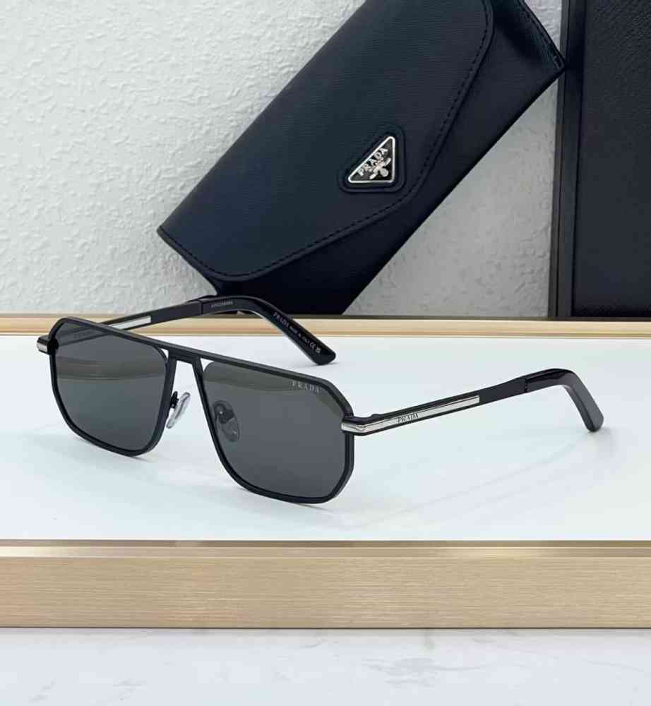 Grey/silver Prada Silver Luxury Sunglasses