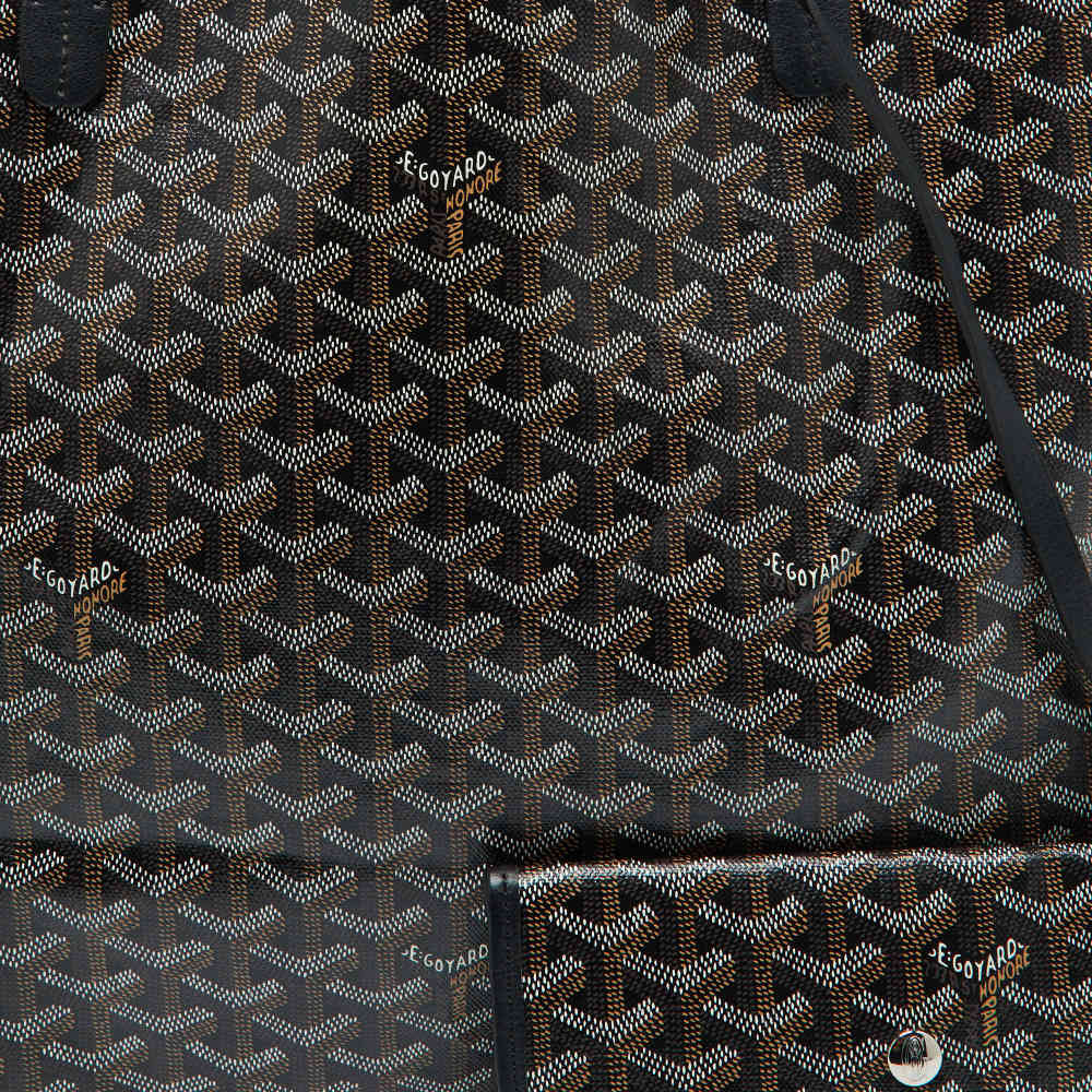 Goyard Black Goyardine Coated Canvas and Leather Saint Louis GM Tote Bag-5