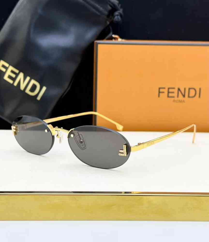 Grey & Golden Fendi Blue & Golden Luxury Sunglasses