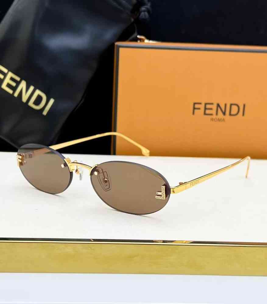 Brown & Golden Fendi Blue & Golden Luxury Sunglasses