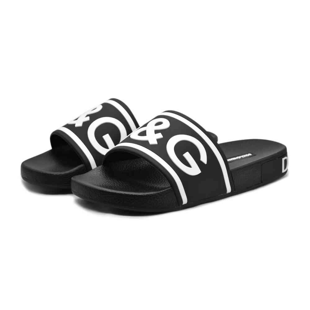 Black Dolce & Gabbana logo White Premium Flip-flops