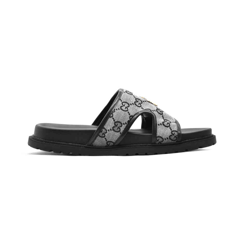 Gucci GG Canvas Grey Mens Flip-flops-2