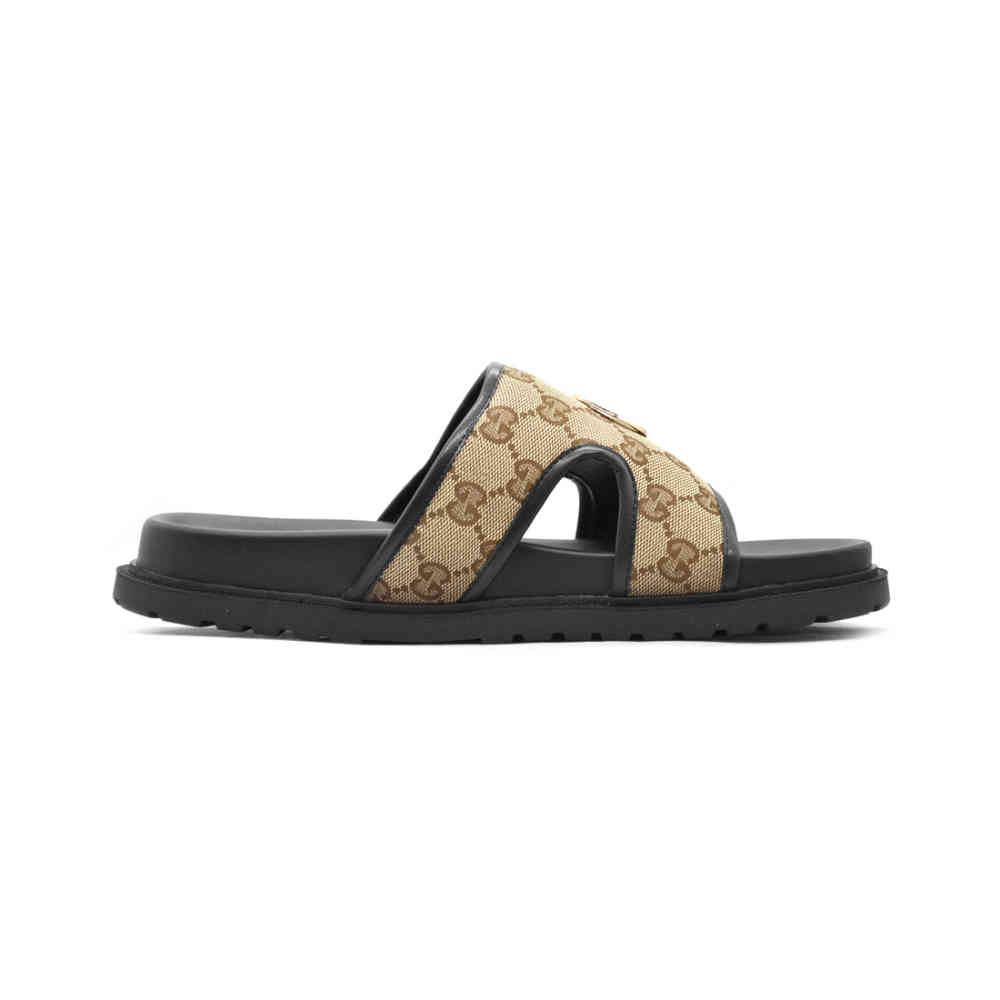 Gucci GG Canvas Brown Mens Flip-flops-thumb-2