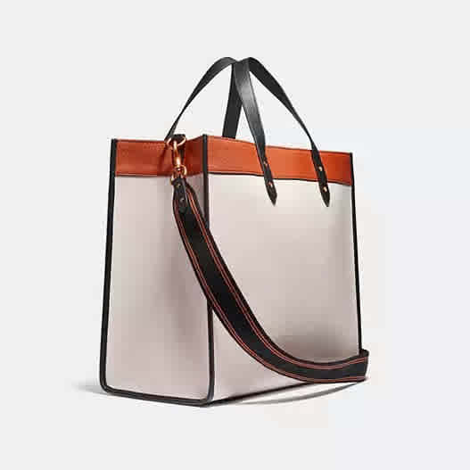 Coach Field 40 In Colorblock With Coach Badge Tote Bag-thumb-2