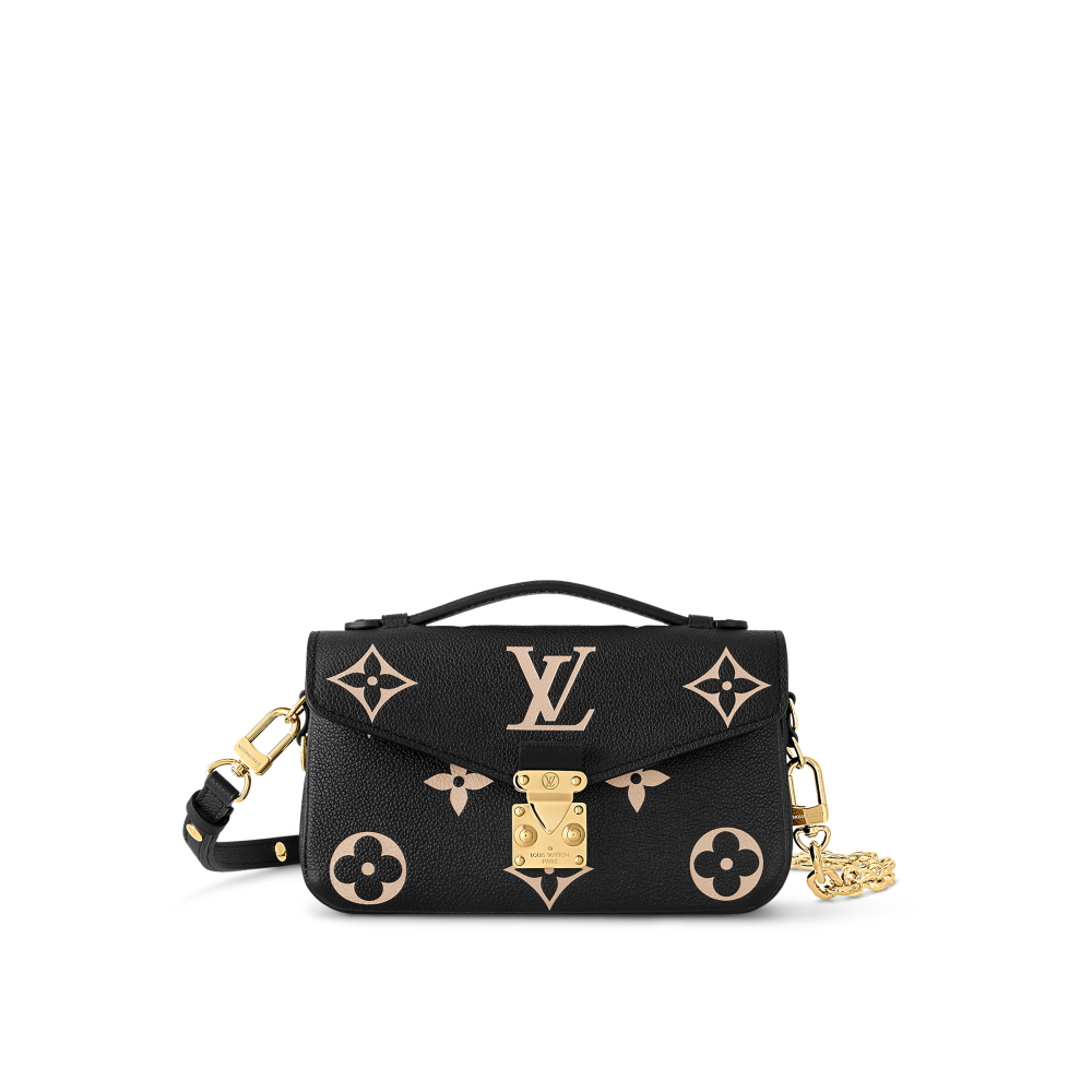 Black Louis Vuitton East West Metis Pochette Beige Sling Bag