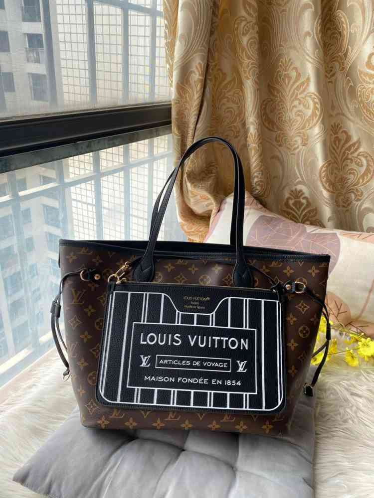 Black & Brown Louis Vuitton Monogram Pochette Metis East West Reversible Brown Tote Bag