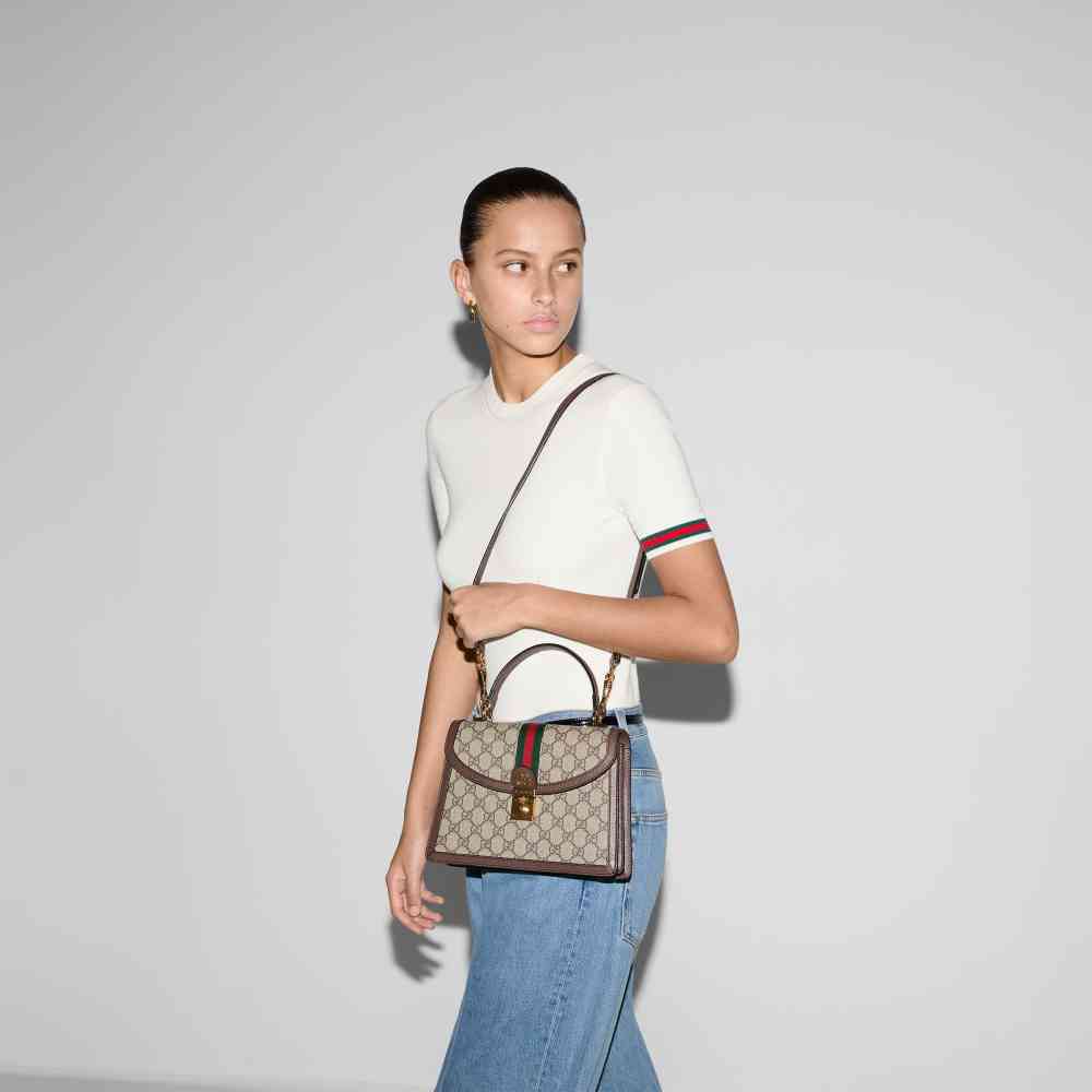 Gucci Ophidia Web Beige Handbag-thumb-10