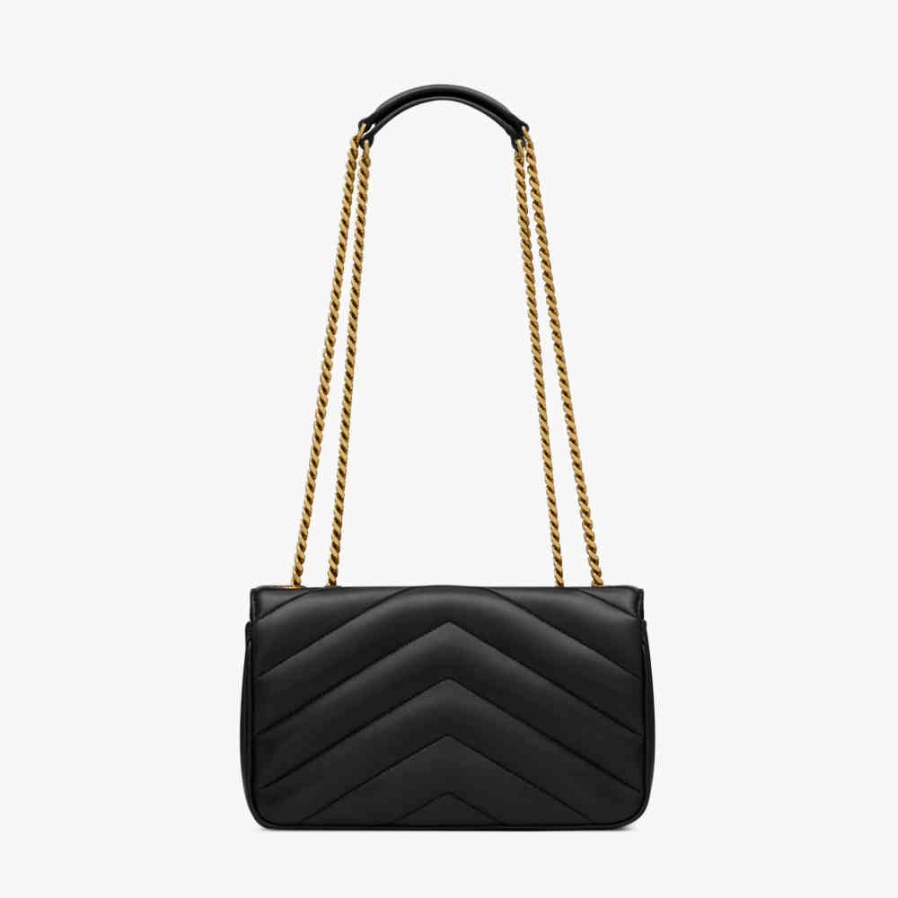 Saint Laurent loulou small in matelassé Black Shoulder Bag-1