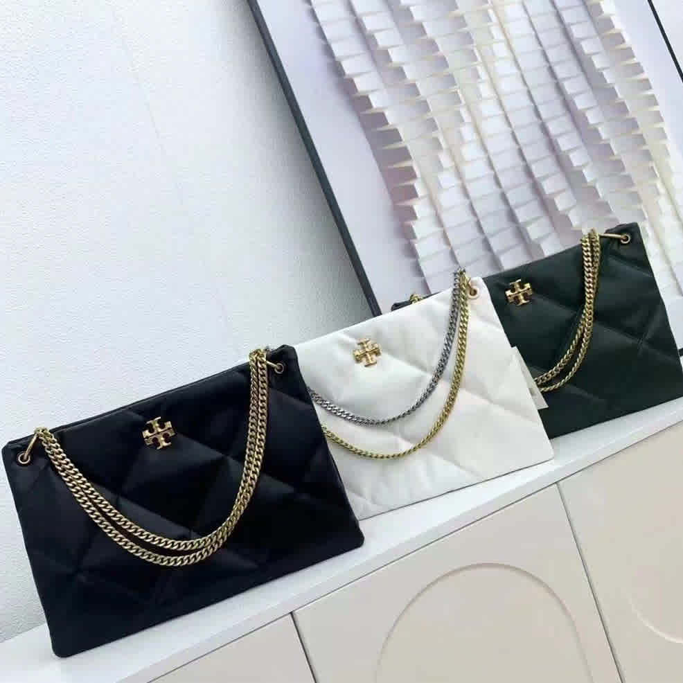 Tory Burch Kira Diamond Quilt Green Tote Bag-2