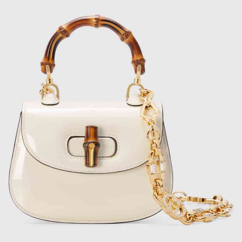 Gucci Bamboo 1947 White Mini Handbag-thumb-0