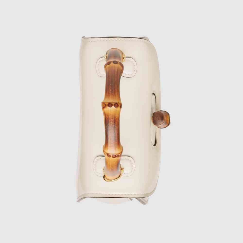 Gucci Bamboo 1947 White Mini Handbag-thumb-5
