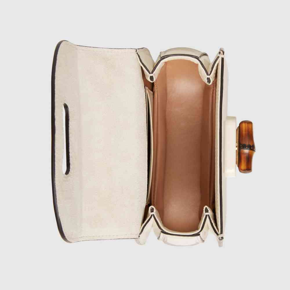 Gucci Bamboo 1947 White Mini Handbag-thumb-7