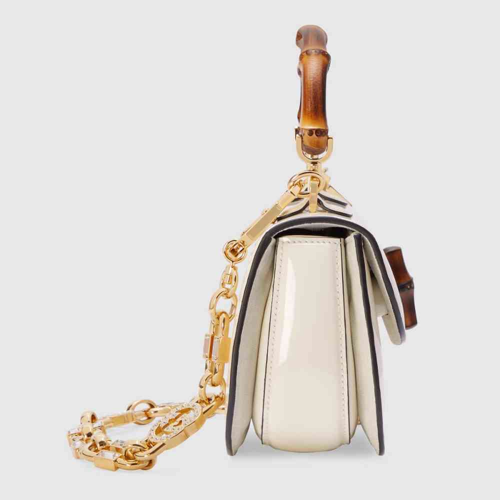 Gucci Bamboo 1947 White Mini Handbag-thumb-3