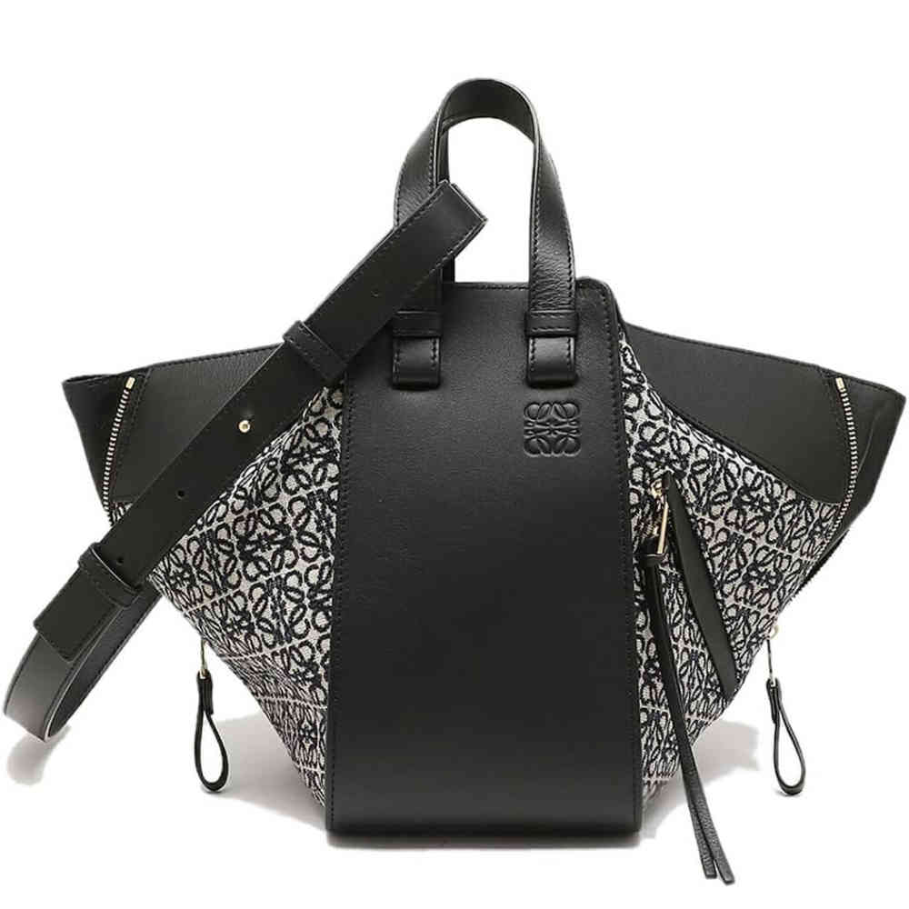 Loewe Black Leather Hammock Bag-thumb-3