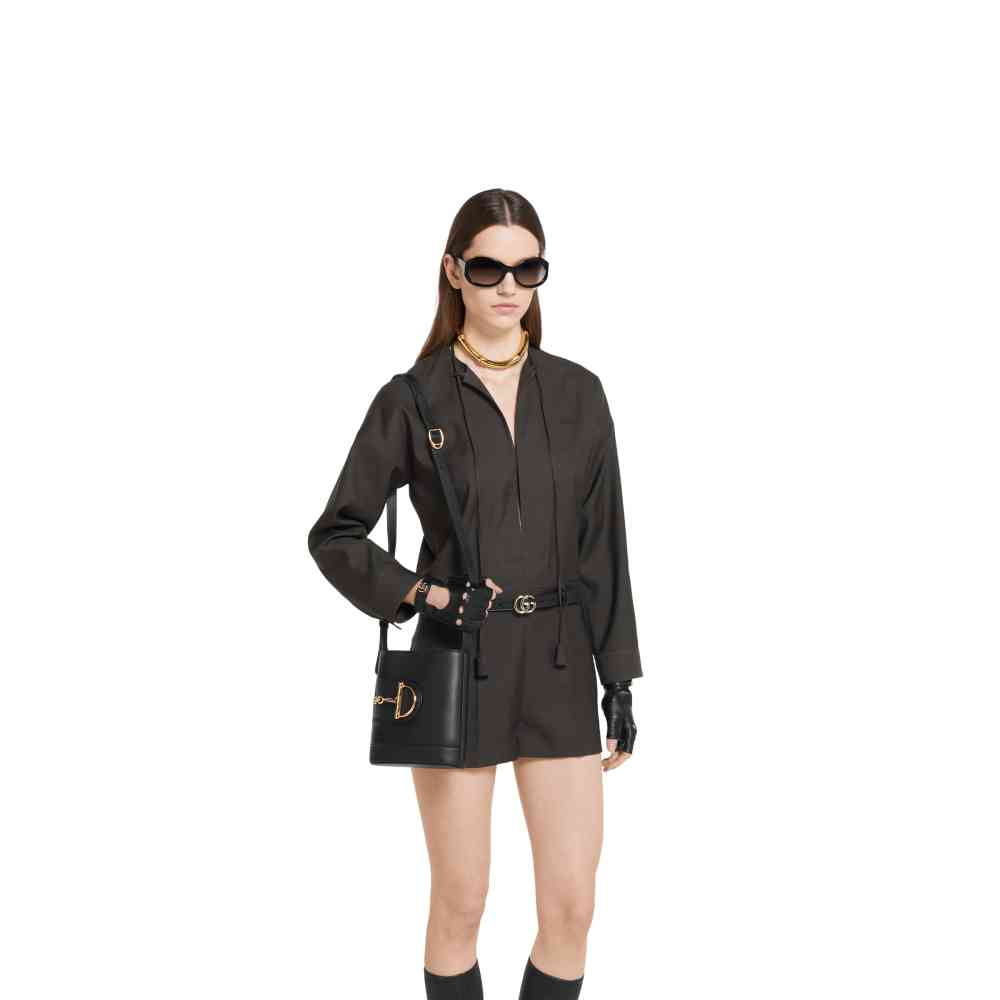 Gucci 73 Small Black Bucket Bag-thumb-7