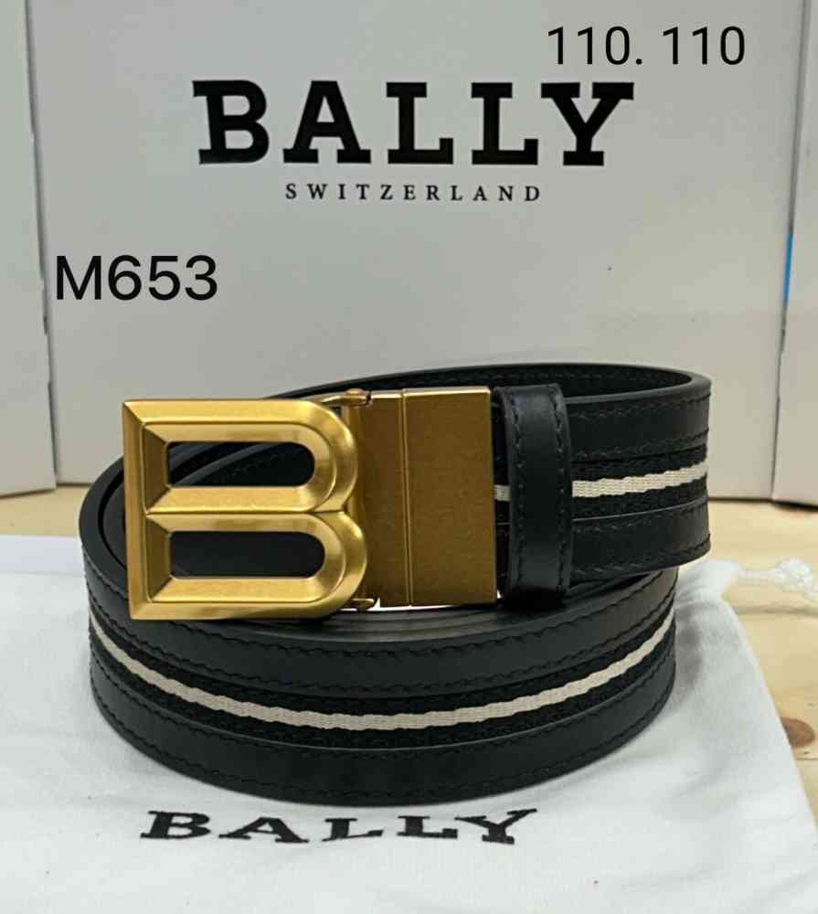 Black Bally Red Premium Quality Leather Belt
