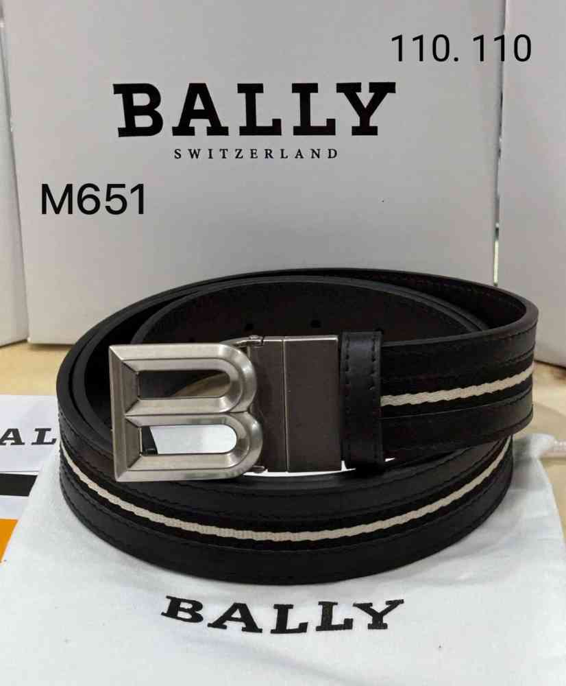 Black Bally Red Premium Quality Leather Belt