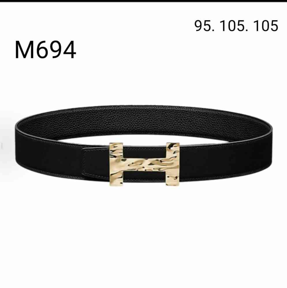 Golden Hermes Silver Premium Quality Leather Belt