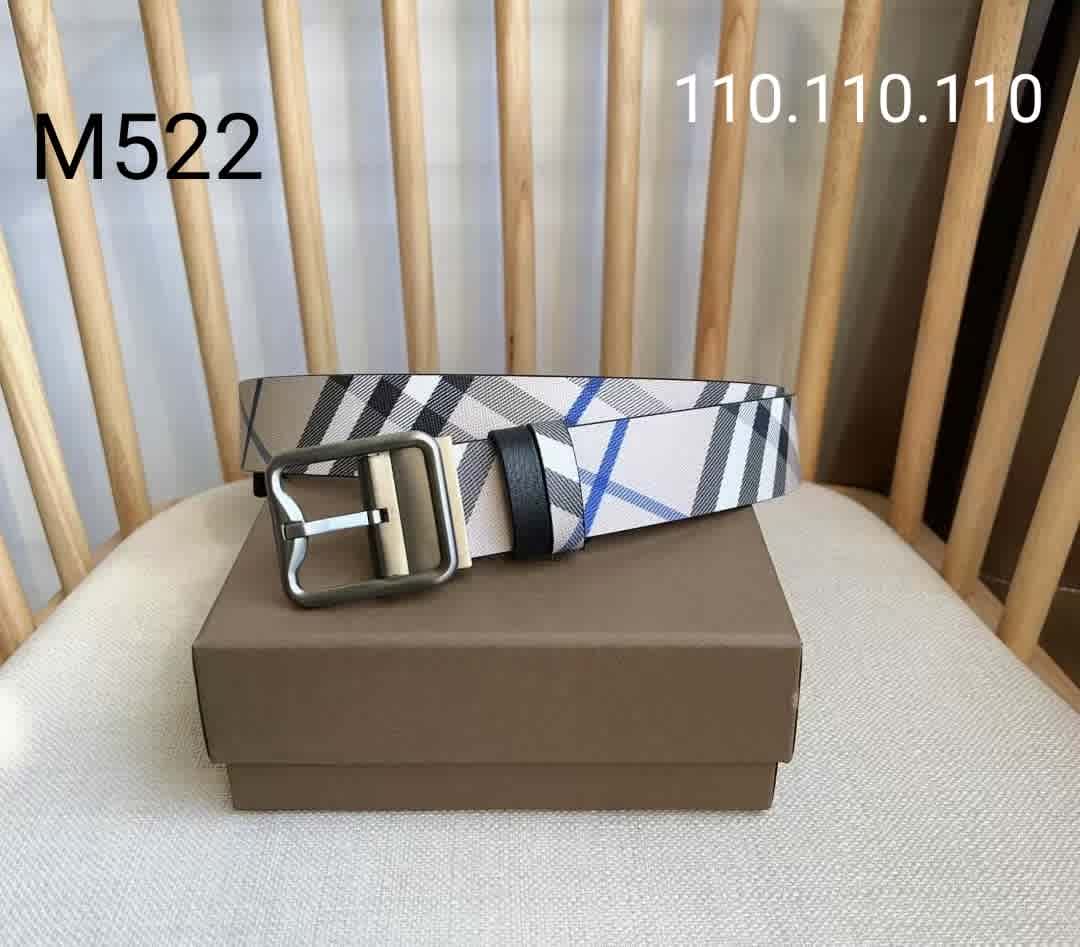 Silver Burberry Golden Premium Quality Leather Belt