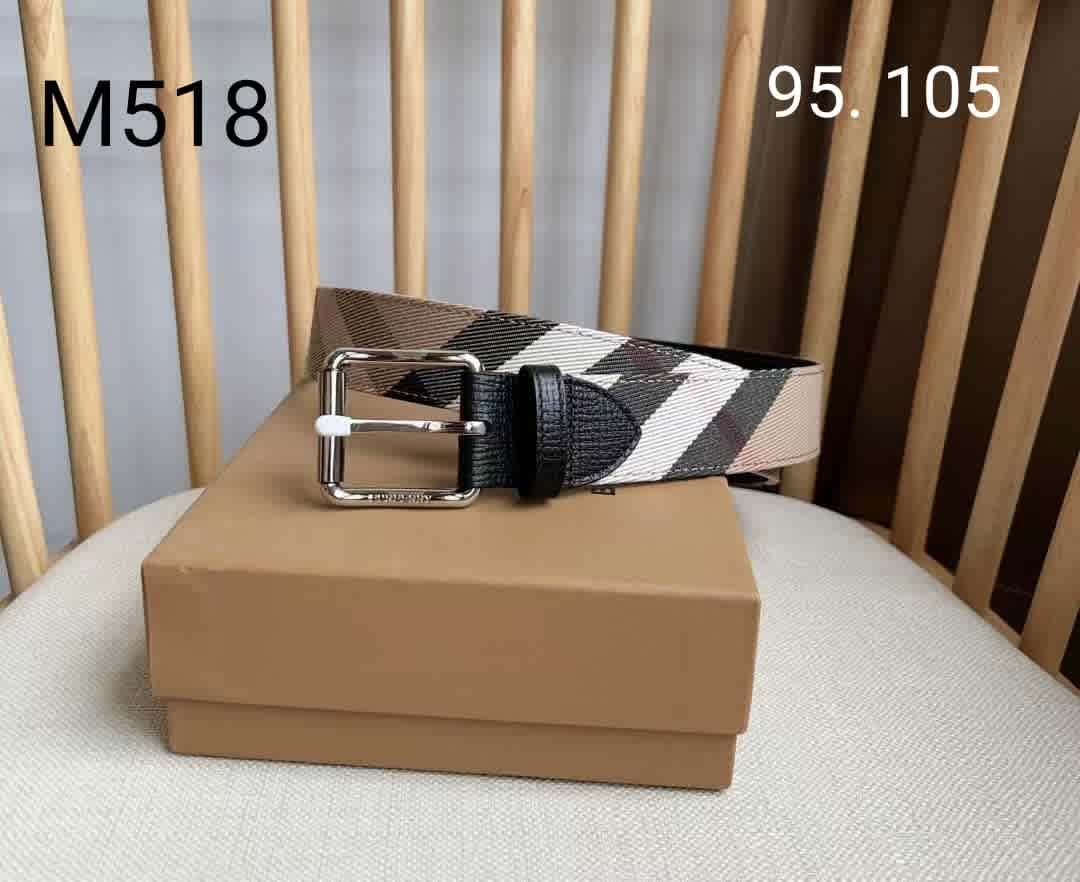 Silver Burberry Golden Premium Quality Leather Belt